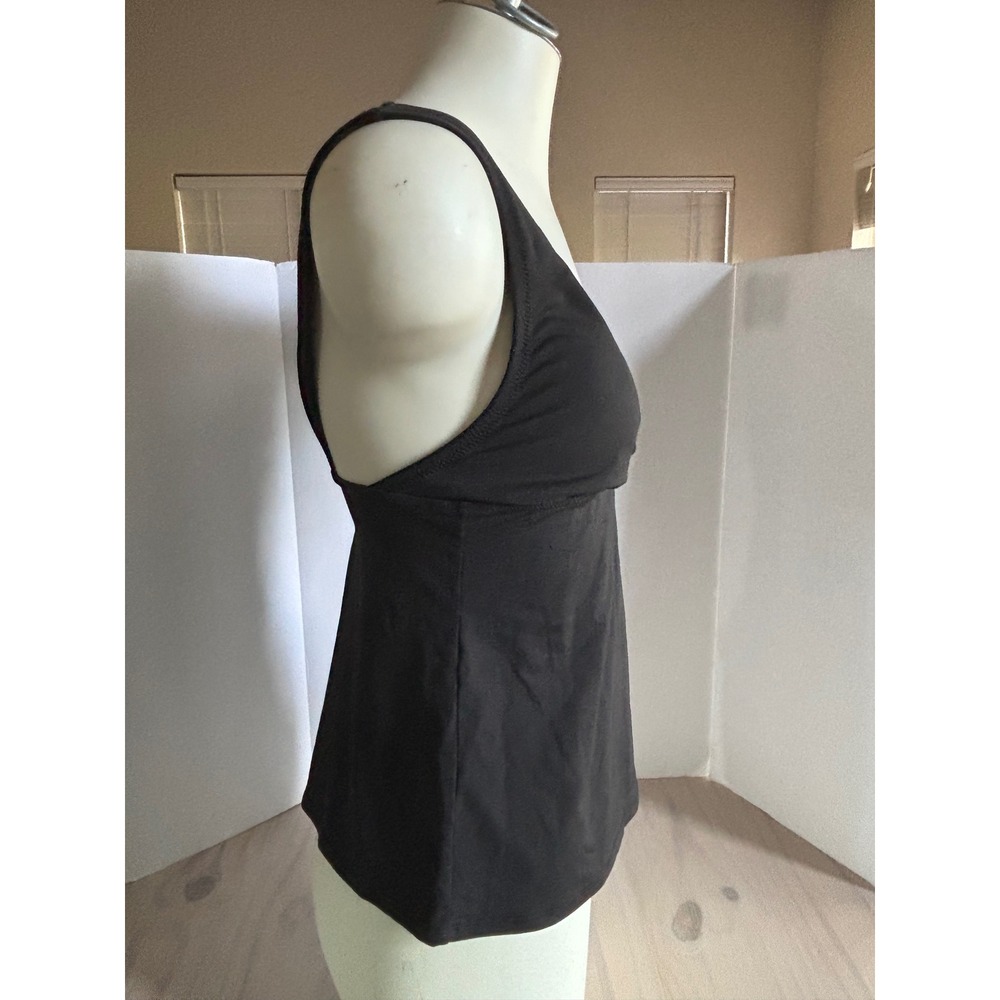 Lands End Womens Black Surplice V-Neck Tankini Swim Top Size 8 Solid Sleeveless - Picture 3 of 10
